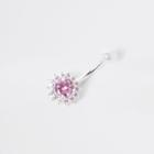 River Island Womens Floral Cubic Zirconia Belly Bar