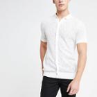 River Island Mens Slim Fit Mesh Knitted Polo Shirt