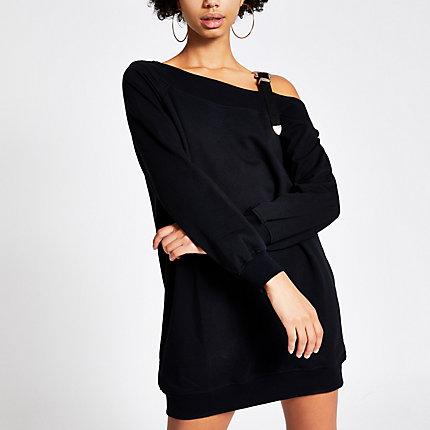 River Island Womens Buckle Strap Sweatshirt Dress