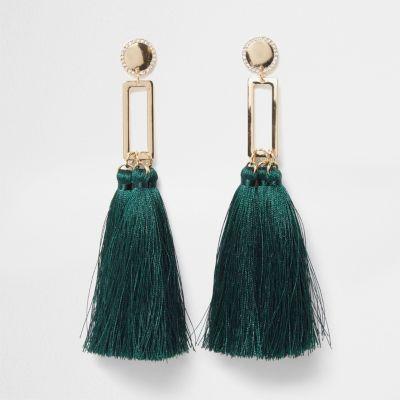 River Island Womens Square Tassel Drop Earrings