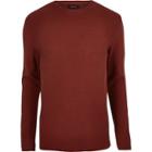 River Island Mens Rust Waffle Knit Sweater
