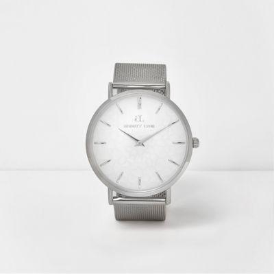 River Island Womens Silver Plated Abbott Lyon Mesh Strap Watch