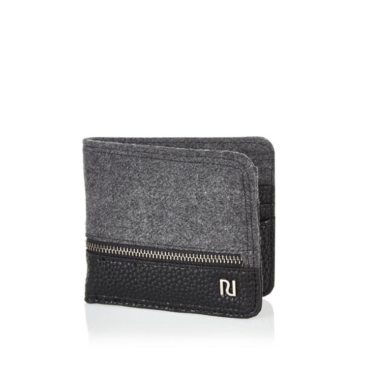 River Island Mensblack Zip Front Wallet