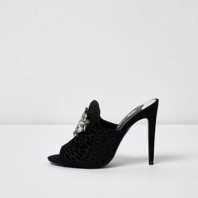 River Island Womens Jewel Embellished Mules