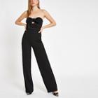 River Island Womens Bow Front Bandeau Tapered Leg Jumpsuit