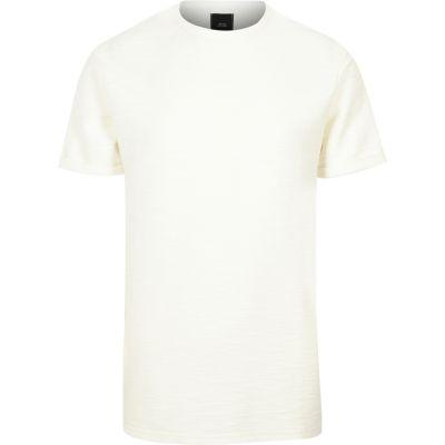 River Island Mens Short Sleeve Slub Slim Fit T-shirt