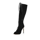 River Island Womens Lace-up Knee High Heeled Boots
