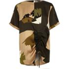 River Island Womens Camo Print Ruched Oversized T-shirt