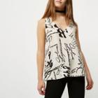 River Island Womens Petite Grafitti Print Cami Top