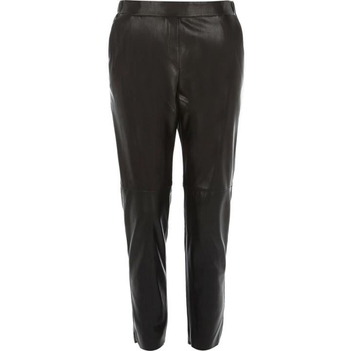 River Island Womens Leather-look Slim Joggers