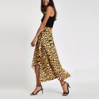 River Island Womens Leopard Print Tie Waist Asymmetric Skirt