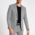 River Island Mens Mono Print Skinny Suit Jacket