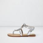 River Island Womens Silver Metallic Embellished Sandals