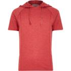 River Island Mensred Washed Raglan Sleeve Drawstring Hoodie