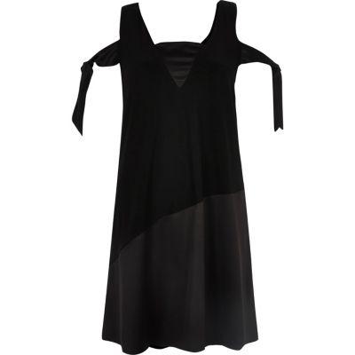 River Island Womens Tied Cold Shoulder Swing Dress