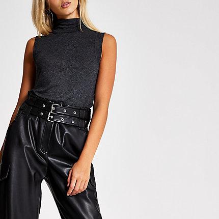 River Island Womens Sleeveless Roll Neck Fitted Top