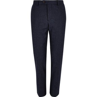 River Island Mens Wool-blend Skinny Suit Pants