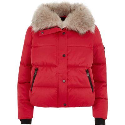 River Island Womens Fur Collar Puffer Jacket