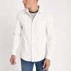 River Island Mens White Cord Long Sleeve Shirt