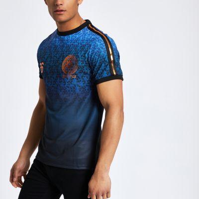 River Island Mens Geo Print Football Style Tape T-shirt