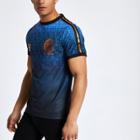 River Island Mens Geo Print Football Style Tape T-shirt