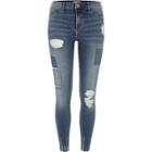 River Island Womens Wash Molly Rip And Repair Jeggings