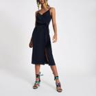 River Island Womens Cami Slip Tie Front Midi Dress
