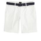 River Island Mens White Stripe Belt Detail Slim Fit Shorts