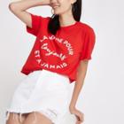 River Island Womens 'la Mode Pour' Print Cropped T-shirt