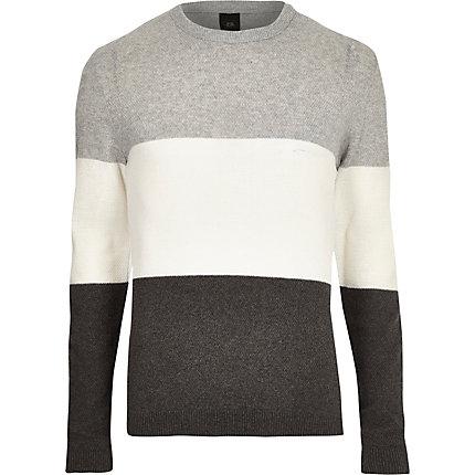 River Island Mens Block Muscle Fit Sweatshirt
