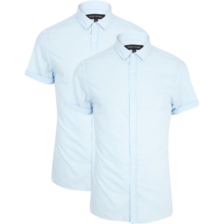 River Island Menslight Short Sleeve Shirts Pack