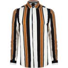 River Island Mens White Stripe Button-up Front Shirt