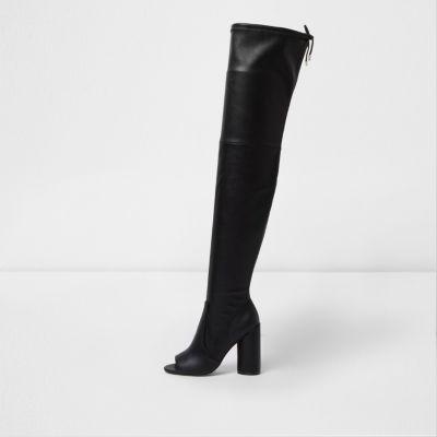River Island Womens Over-the-knee Peep Toe Boots