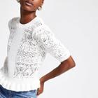 River Island Womens White Textured Knitted Top