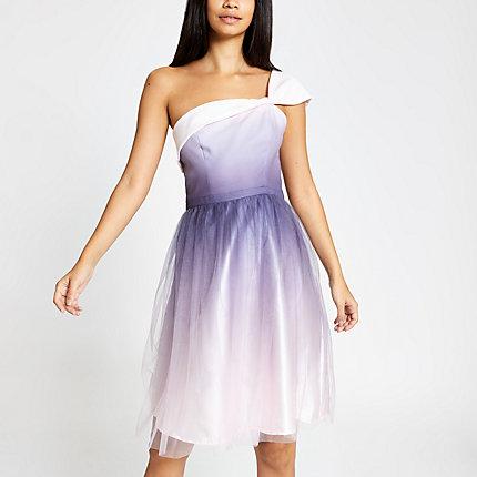 River Island Womens Chi Chi London One Shoulder Prom Dress