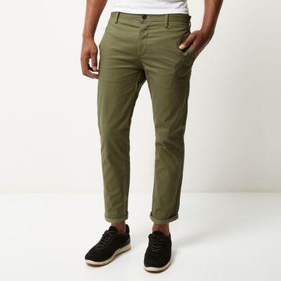 River Island Mens Stretch Cropped Slim Chino Pants