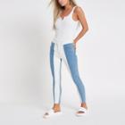 River Island Womens Petite White Amelie Stripe Super Skinny Jeans