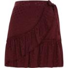 River Island Womens Spot Jacquard Frill Wrap Mini Skirt
