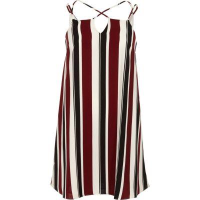River Island Womens Stripe Cross Strap Slip Dress
