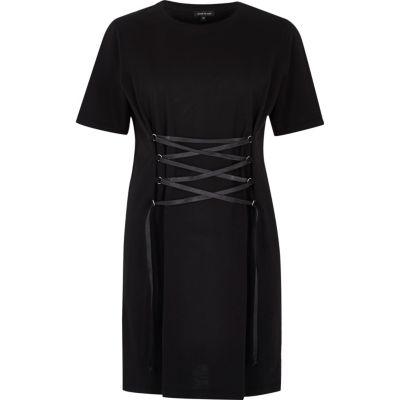 River Island Womens Corset Front Oversized T-shirt Dress