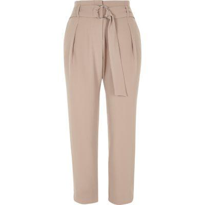River Island Womens Petite D-ring Belt Tapered Pants