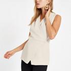 River Island Womens Wrap Front Sleeveless Tux Top