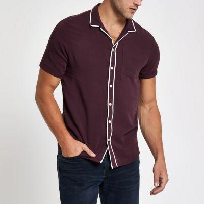 River Island Mens Piped Revere Shirt