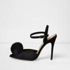 River Island Womens Pom Pom Buckle Court Shoes