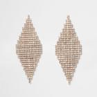 River Island Womens Gold Tone Diamond Pave Drop Earrings