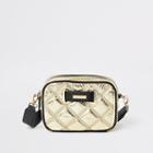 River Island Womens Gold Quilted Cross Body Bag