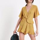 River Island Womens Print Knot Front Playsuit