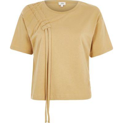 River Island Womens Ruched Shoulder Boxy T-shirt