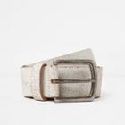 River Island Mens White Cracked Stud Belt