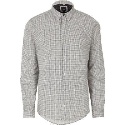 River Island Mens Weave Print Long Sleeve Shirt
